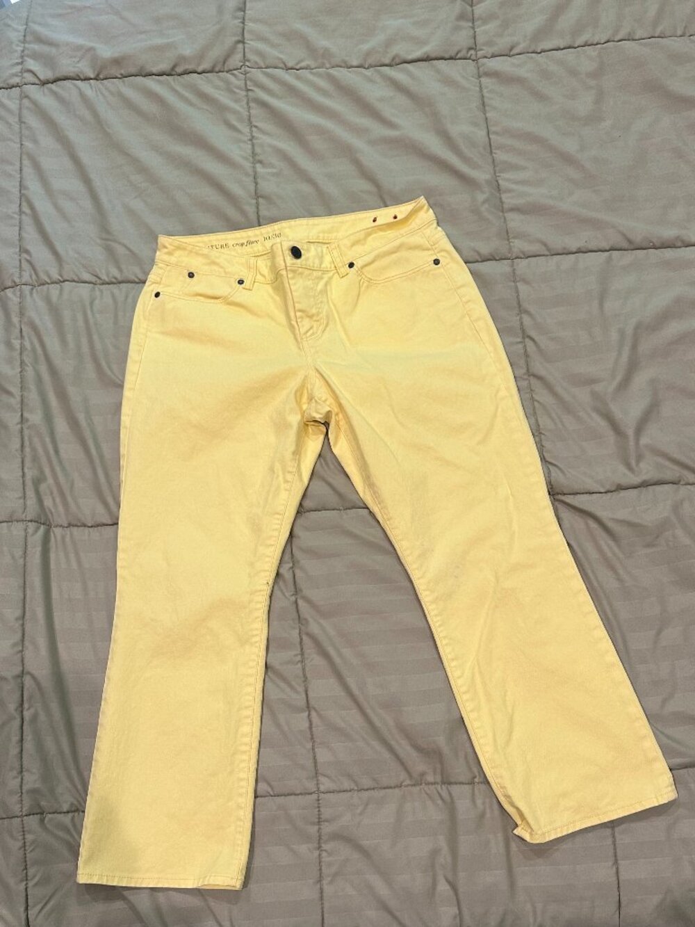 Talbots Signature Crop Flare Yellow Cropped Pants Size 10